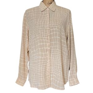 Liz Claiborne Women's Cream Grid Blouse